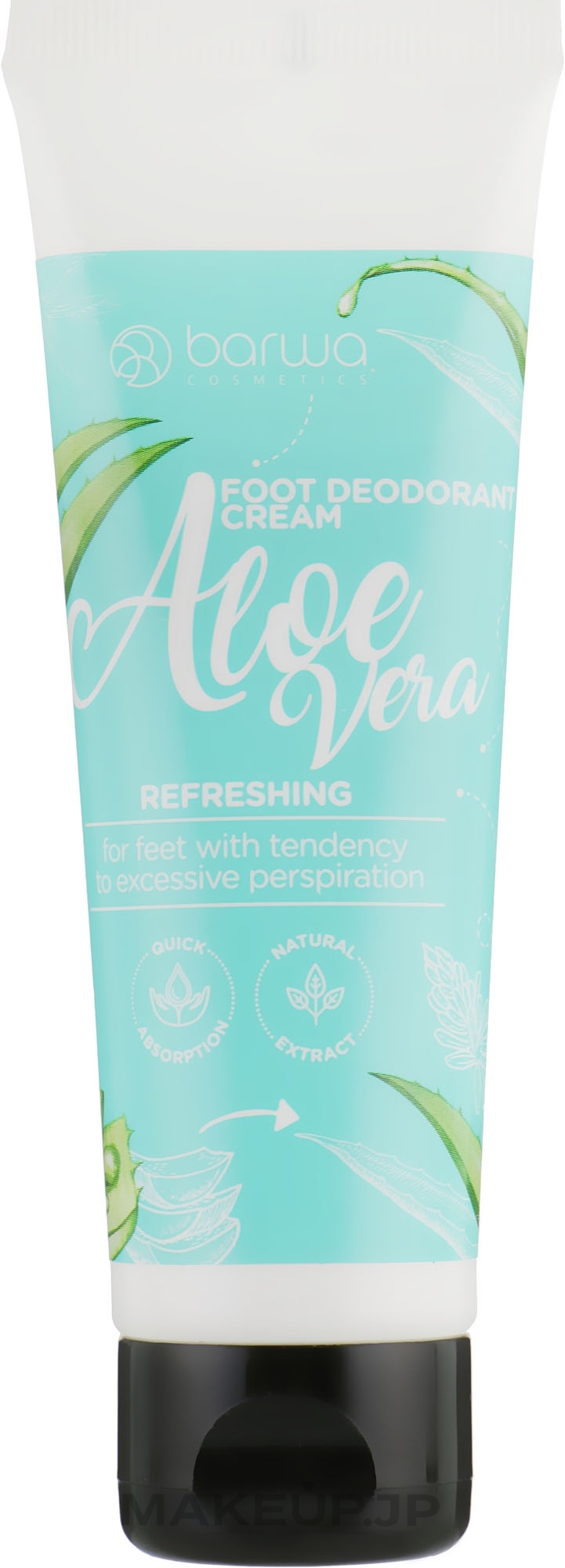 Refreshing Foot Cream Deodorant - Barwa Natural Aloe Deodorant Cream — photo 75 ml