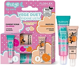 Fragrances, Perfumes, Cosmetics Lip Set - Floslek Lip Care Vege Duet (Sugar scrub/14g + vaseline/10g)