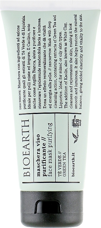 Face Cleansing Mask - Bioearth Clarifying Green Tea Face Mask — photo N2