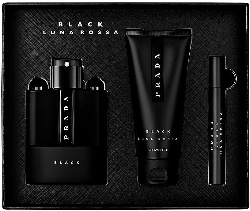 Prada Luna Rossa Black - Set (edp/100ml + edp/mini/10ml + sh/gel/100ml) — photo N3