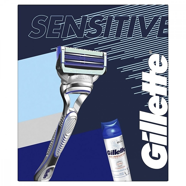 Set - Gillette SkinGuard Sensitive (razor + shave/gel/200ml) — photo N5