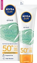 Fragrances, Perfumes, Cosmetics Facial Sun Cream - Nivea Sun Face Mineral Creme SPF 50+