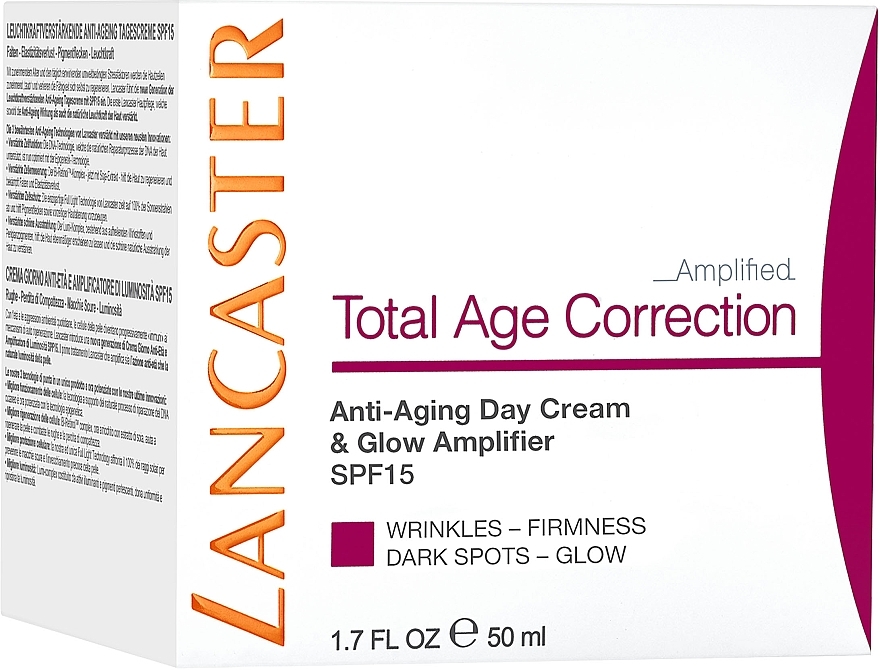 Anti-Aging Day Cream - Lancaster Total Age Correction Anti-Aging Day Cream & Glow Amplifier SPF15 — photo N2