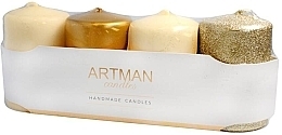 Fragrances, Perfumes, Cosmetics Decorative Candles Set, gold mix - Artman Candles (candle/4pcs)