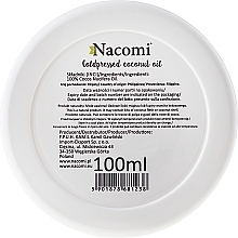 Coconut Oil, unrefined - Nacomi Coconut Oil 100% Natural Unrefined — photo N2