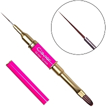 Double-Sided Nail Brush, 10/12 mm, No. 012 - Clavier Magenta — photo N1