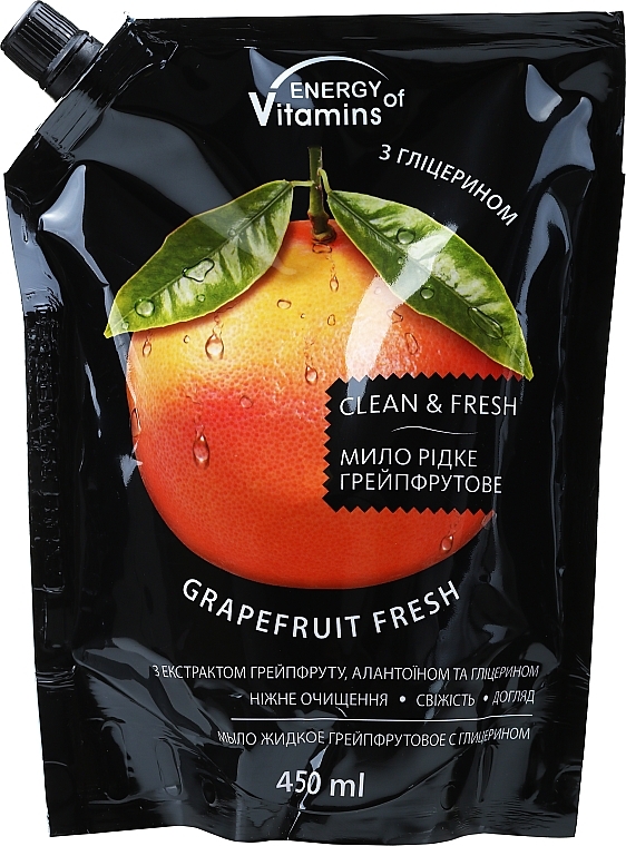 Grapefruit Liquid Glycerin Soap - Vkusnyye Sekrety Energy of Vitamins (doypack) — photo N1