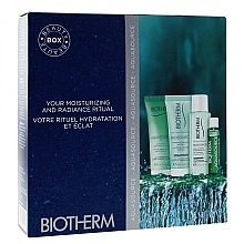 Fragrances, Perfumes, Cosmetics Set - Biotherm Aquasource Moisturizing Radiance Ritual Set (gel/20ml + ser/5ml + toner/30ml + clean/20ml)