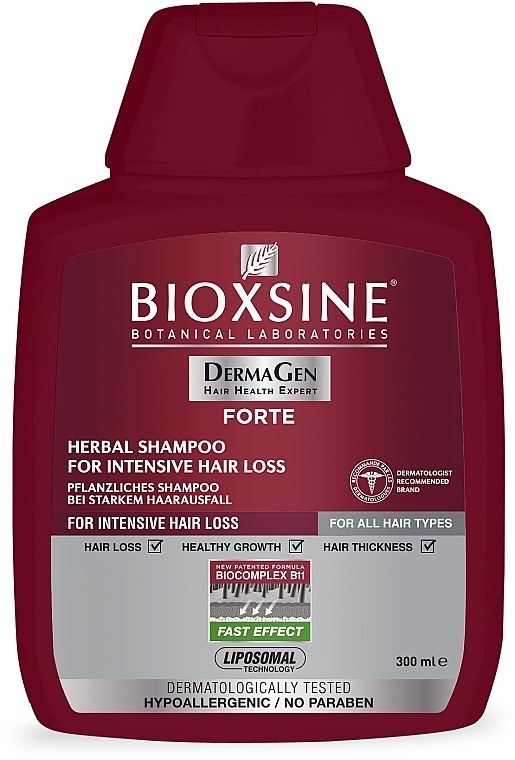 Anti Intensive Hair Loss Herbal Shampoo - Biota Bioxsine DermaGen Forte Herbal Shampoo For Intensive Hair Loss — photo N3