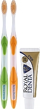 Set, option 2 - Royal Denta Gold (toothbrush/2pcs + toothpaste/20g + cosmetic bag/1pc) — photo N3