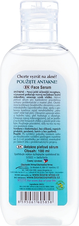 Face Serum - Bione Cosmetics Antakne Tea Tree and Azelaic Acid Facial Serum — photo N13