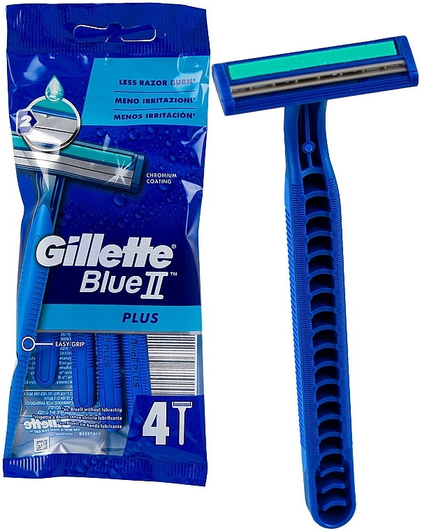 Disposable Razor Set, 4 pcs. - Gillette Blue II Plus — photo N2