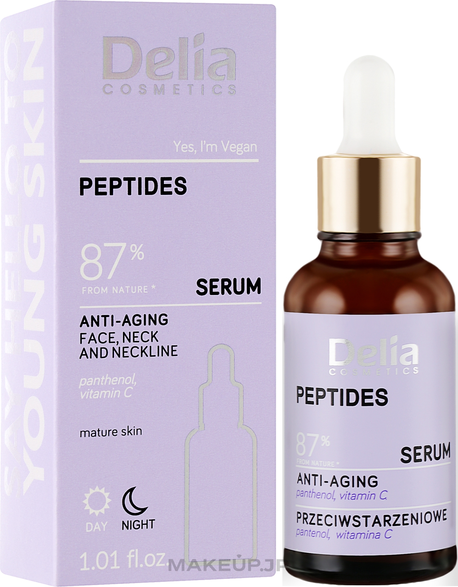 Anti-Aging Face, Neck & Decollete Serum with Peptides - Delia Peptides Serum — photo 30 ml