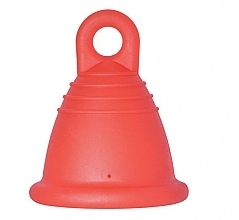 Menstrual Cup with Loop, size XL, red - MeLuna Classic Shorty Menstrual Cup Stem — photo N1