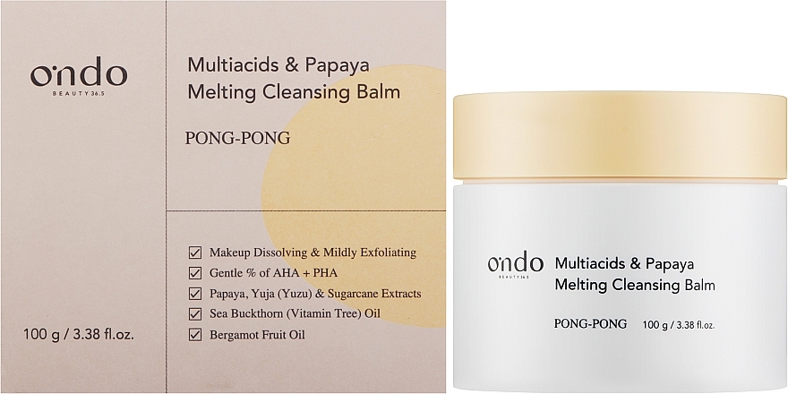 Makeup Remover Balm - Ondo Beauty 36.5 Multiacids & Papaya Melting Cleansing Balm — photo N6