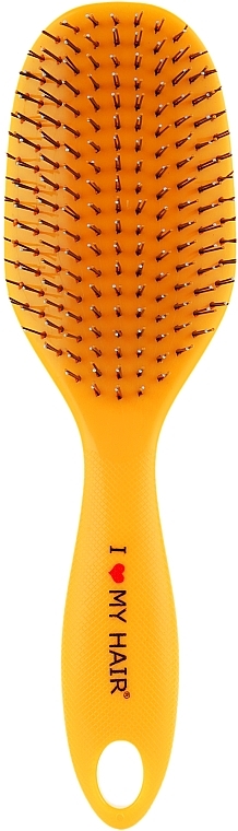 Kids Hair Brush "Spider", 12 rows, glossy, yellow - I Love My Hair — photo N2