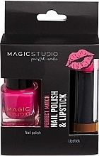 Fragrances, Perfumes, Cosmetics Set, pink - Magic Studio Nail Polish+Lipstick (nail/polish/5 ml + lipstick/3.4 g)