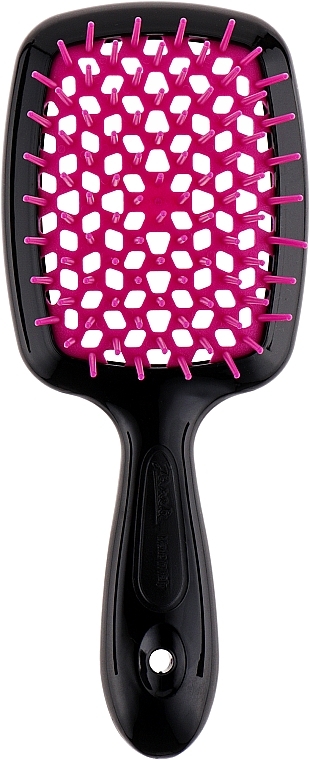 Hairbrush, fuchsia with black - Janeke Small Superbrush — photo N2