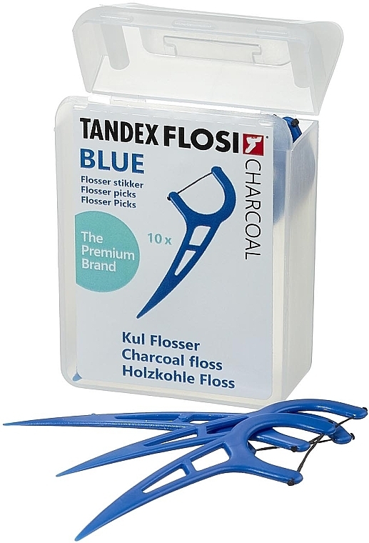 Floser with Carbon Thread, blue - Tandex Flosi Floser With Blue Carbon Thread — photo N1