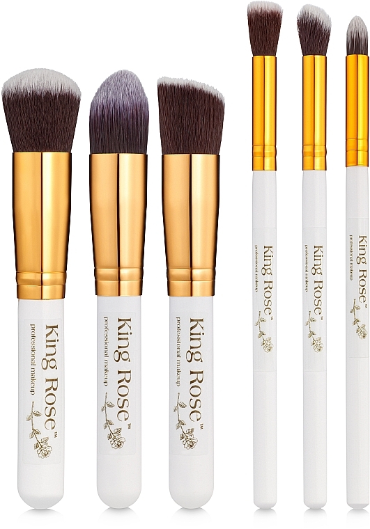 Makeup Brushes Set, 6 pcs - King Rose — photo N3