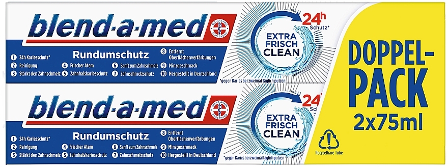 Extra Fresh Toothpaste Set - Blend-a-med Extra Frisch Clean (toothpaste/2x75ml) — photo N1