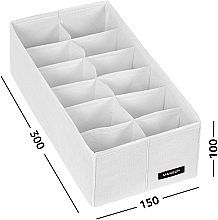 Storage Organiser with 12 Compartments 'Home', white 30x15x10 cm - MAKEUP Drawer Underwear Organizer White — photo N2