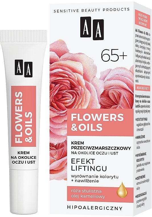 Lifting Eye & Lip Cream 65+ - AA Flowers & Oils Lifting Effect Eyes And Lip Cream — photo N2