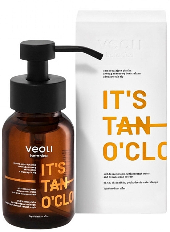 Self-Tanning Body Foam with Coconut Water & Algae Extract - Veoli Botanica It's Tan O'clock — photo N1