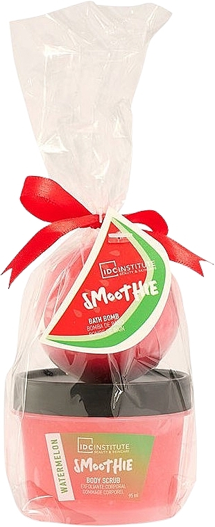 Set - IDC Institute Smoothie Mini Bath Watermelon Set (scrub/95ml + frizz/bomb/95g) — photo N1