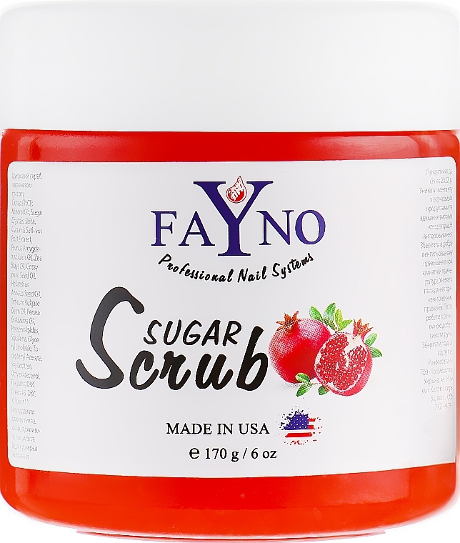 Sugar Scrub "Pomegranate" - Fayno Sugar Scrub — photo N1