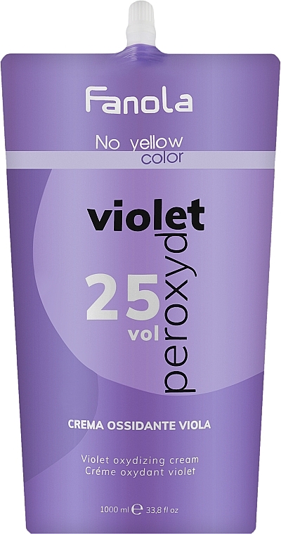 Anti-yellowness Violet Oxidizer 7,5% - Fanola No Yellow Purple Oxidizing Cream (25 Vol) — photo N2
