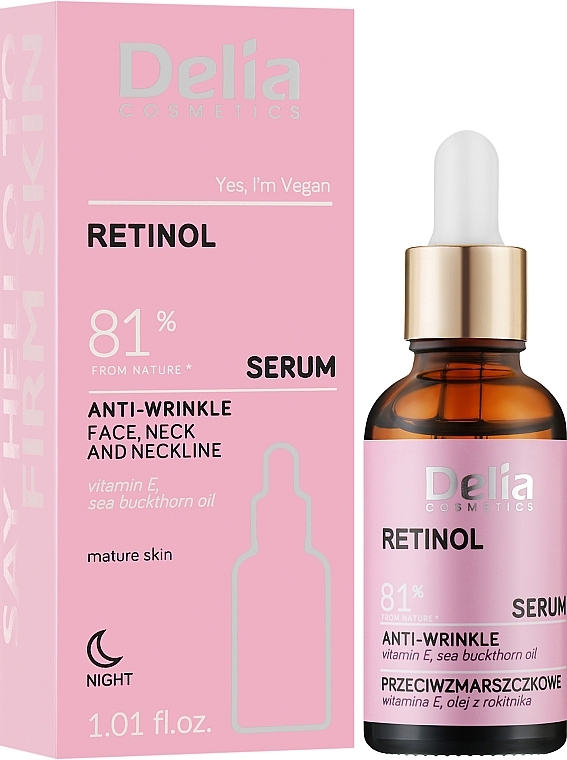 Anti-Wrinkle Face, Neck and Decolette Serum with Retinol - Delia Retinol Serum — photo N4