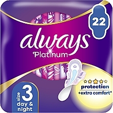 生理用ナプキン、サイズ3、22枚入。 - Always Platinum Protection +Extra Comfort Day&Night — photo N2