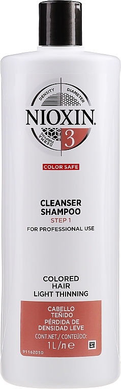 Cleansing Shampoo - Nioxin System 3 Cleanser Shampoo Step 1 Colored Hair Light Thinning — photo N2