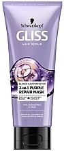 Repair Mask for Blonde Hair - Gliss Kur Blonde Hair Perfector 2-In-1Purple Repair Mask — photo N2