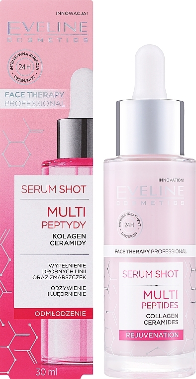 Face Serum - Eveline Face Therapy Proffesional Serum Shot Multi Peptydy — photo N2