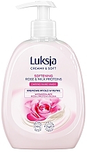 Liquid Cream Soap "Rose & Milk Proteins" - Luksja Creamy & Soft Softening Rose & Milk Proteins Caring Hand Wash — photo N7