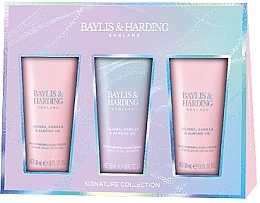 Set - Baylis & Harding Jojoba, Vanilla & Almond Oil Luxury Hand Treats Gift Set (h/cr/3x50ml) — photo N1