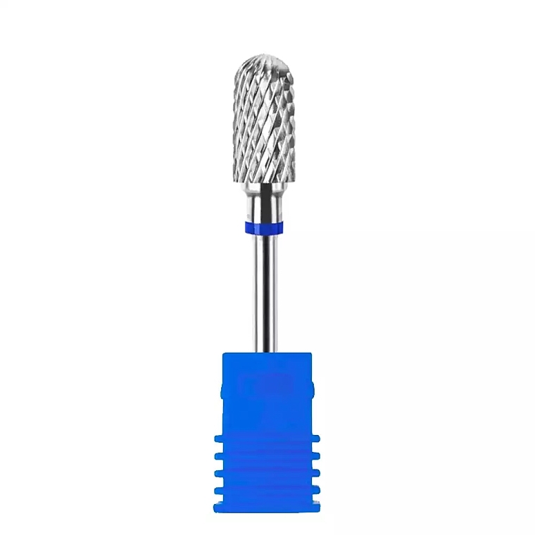 Cylinder Carbide Nail Drill Bit, blue - Sleek Shine — photo N1