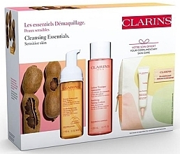 Fragrances, Perfumes, Cosmetics Set - Clarins Cleansing Bag (clean mousse/150ml + toning lot/200ml + emul/10ml)