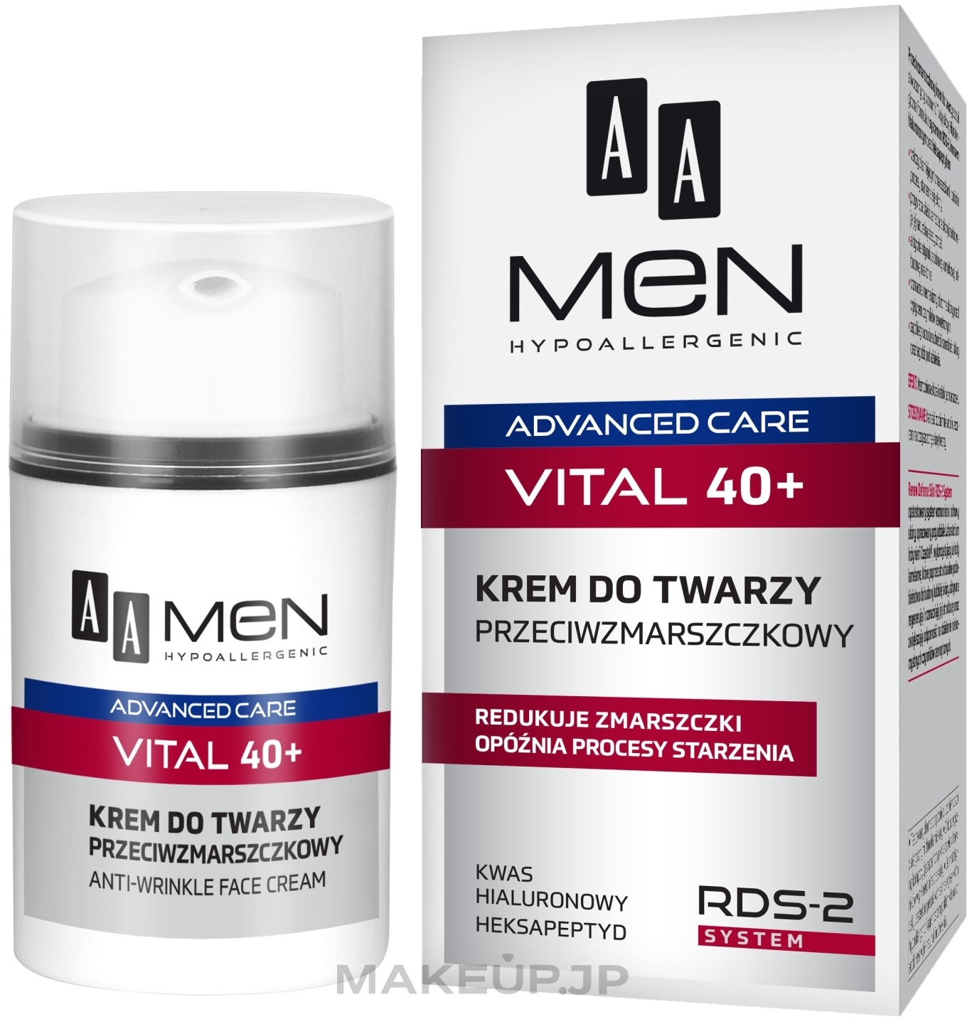Anti-Wrinkle Face Cream for Men - AA Men Advanced Care Vital 40+ Face Cream Anti-Wrinkle — photo 50 ml