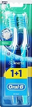 Toothbrushes Set, 40 Medium, blue+turquoise - Oral-B 3D White Fresh 40 Medium 1+1 — photo N2