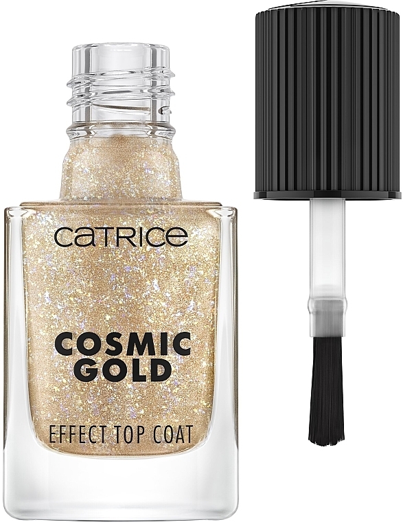 Top Coat with Space Gold Effect - Catrice Cosmic Gold Effect Celestial Light Top Coat — photo N1