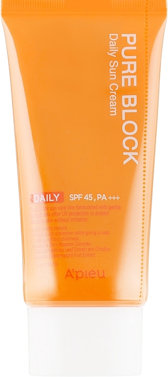 Body Sunscreen - A'pieu Pure Block Natural Daily Sun Cream SPF45/Pa+++ — photo N1