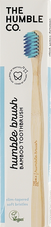 Sensitive Gums Bamboo Toothbrush, blue - The Humble Co Adult Sensitive — photo N1