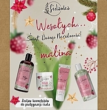 Fragrances, Perfumes, Cosmetics Raspberry Set - Sielanka (micel/wat/500ml + sh/gel/500ml + b/butter/250ml + h/cr/100ml)