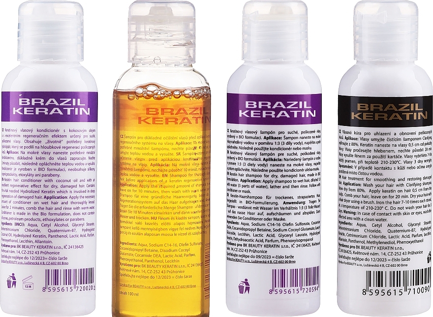 Set - Brazil Keratin Start Beauty (treatment/100ml + sh/2x100ml + cond/100ml) — photo N7