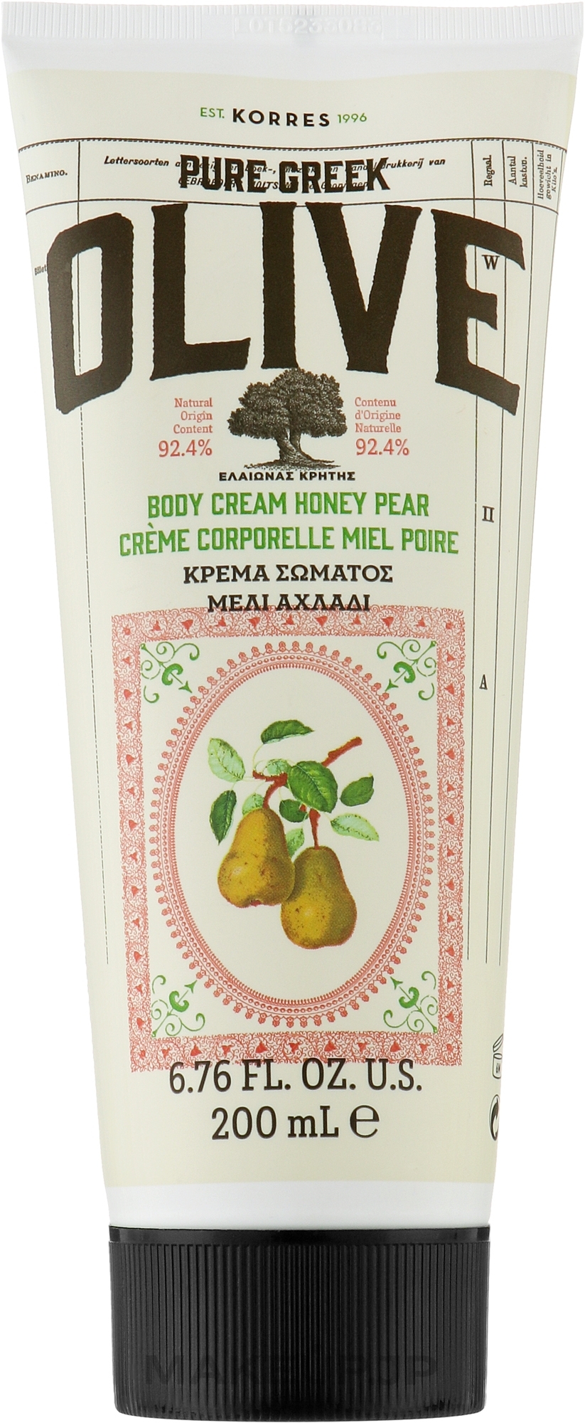 Honey Pear Body Cream - Korres Pure Greek Olive Body Cream Honey Pear — photo 200 ml