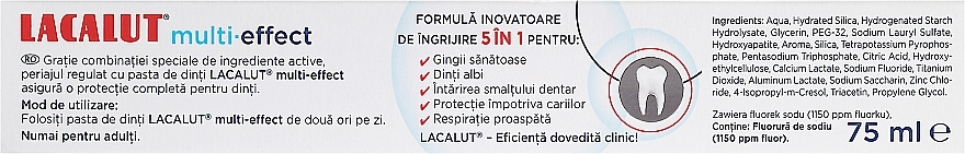 Toothpaste "Multi-Effect" - Lacalut 5in1 Multi-Effect Toothpaste — photo N2