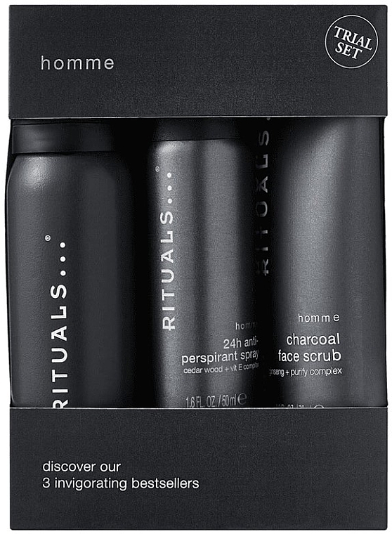 Set - Rituals Homme Trial Set (f/scrub/70ml + sh/gel/50ml + deo/50ml) — photo N1